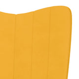 NNEVL Rocking Chair with a Stool Mustard Yellow Velvet
