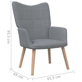 NNEVL Relaxing Chair with a Stool Light Grey Fabric