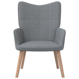 NNEVL Relaxing Chair with a Stool Light Grey Fabric