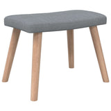 NNEVL Relaxing Chair with a Stool Light Grey Fabric