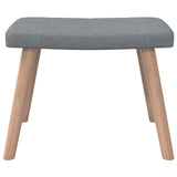 NNEVL Relaxing Chair with a Stool Light Grey Fabric