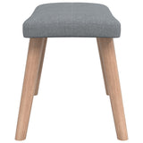 NNEVL Relaxing Chair with a Stool Light Grey Fabric
