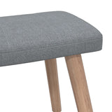 NNEVL Relaxing Chair with a Stool Light Grey Fabric
