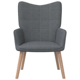 NNEVL Relaxing Chair with a Stool Dark Grey Fabric