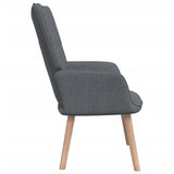 NNEVL Relaxing Chair with a Stool Dark Grey Fabric