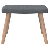 NNEVL Relaxing Chair with a Stool Dark Grey Fabric