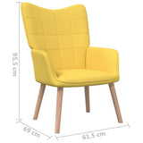NNEVL Relaxing Chair with a Stool Mustard Yellow Fabric