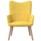 NNEVL Relaxing Chair with a Stool Mustard Yellow Fabric