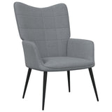 NNEVL Relaxing Chair with a Stool Light Grey Fabric
