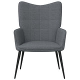 NNEVL Relaxing Chair with a Stool Dark Grey Fabric