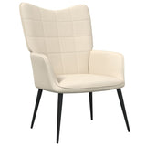 NNEVL Relaxing Chair with a Stool Cream Fabric