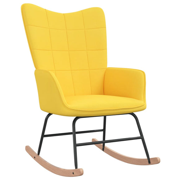 NNEVL Rocking Chair Mustard Yellow Fabric