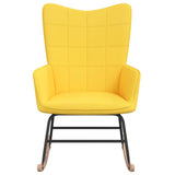 NNEVL Rocking Chair Mustard Yellow Fabric