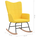 NNEVL Rocking Chair Mustard Yellow Fabric