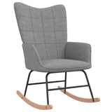 NNEVL Rocking Chair with a Stool Light Grey Fabric