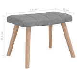 NNEVL Rocking Chair with a Stool Light Grey Fabric