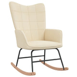 NNEVL Rocking Chair with a Stool Cream Fabric