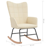 NNEVL Rocking Chair with a Stool Cream Fabric