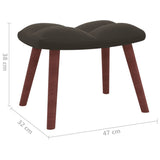 NNEVL Relaxing Chair with a Stool Dark Grey Velvet