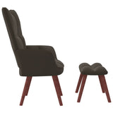NNEVL Relaxing Chair with a Stool Dark Grey Velvet