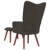 NNEVL Relaxing Chair with a Stool Dark Grey Velvet