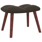 NNEVL Relaxing Chair with a Stool Dark Grey Velvet