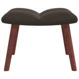 NNEVL Relaxing Chair with a Stool Dark Grey Velvet