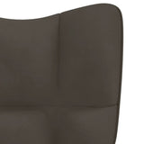 NNEVL Relaxing Chair with a Stool Dark Grey Velvet