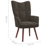 NNEVL Relaxing Chair with a Stool Dark Grey Velvet