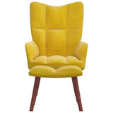 NNEVL Relaxing Chair with a Stool Mustard Yellow Velvet