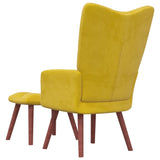 NNEVL Relaxing Chair with a Stool Mustard Yellow Velvet