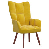 NNEVL Relaxing Chair with a Stool Mustard Yellow Velvet