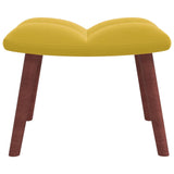 NNEVL Relaxing Chair with a Stool Mustard Yellow Velvet