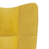 NNEVL Relaxing Chair with a Stool Mustard Yellow Velvet