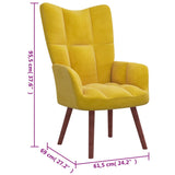 NNEVL Relaxing Chair with a Stool Mustard Yellow Velvet
