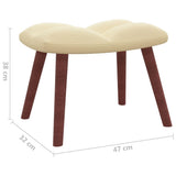 NNEVL Relaxing Chair with a Stool Cream White Velvet