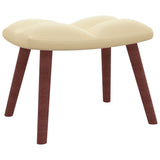 NNEVL Relaxing Chair with a Stool Cream White Velvet