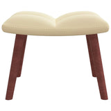 NNEVL Relaxing Chair with a Stool Cream White Velvet