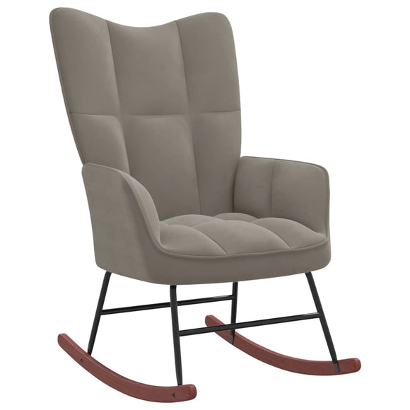 NNEVL Rocking Chair Light Grey Velvet