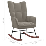 NNEVL Rocking Chair Light Grey Velvet