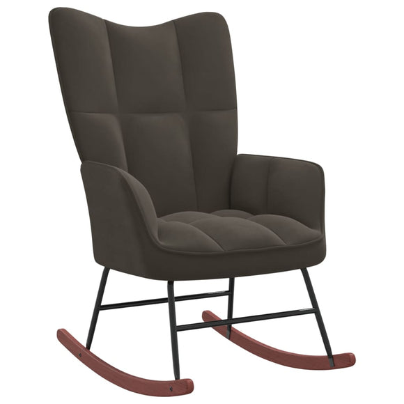 NNEVL Rocking Chair Dark Grey Velvet