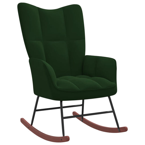 NNEVL Rocking Chair Dark Green Velvet