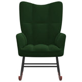 NNEVL Rocking Chair Dark Green Velvet