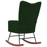 NNEVL Rocking Chair Dark Green Velvet