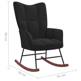 NNEVL Rocking Chair Black Velvet