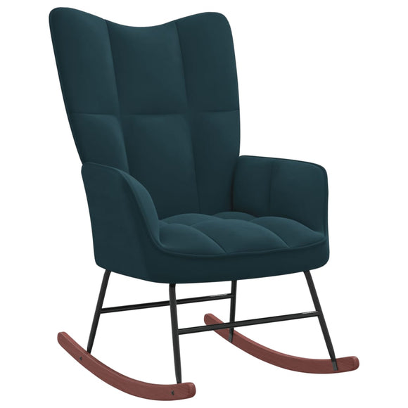 NNEVL Rocking Chair Blue Velvet