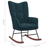 NNEVL Rocking Chair Blue Velvet