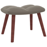 NNEVL Rocking Chair with a Stool Light Grey Velvet
