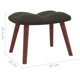 NNEVL Rocking Chair with a Stool Dark Grey Velvet
