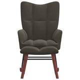NNEVL Rocking Chair with a Stool Dark Grey Velvet